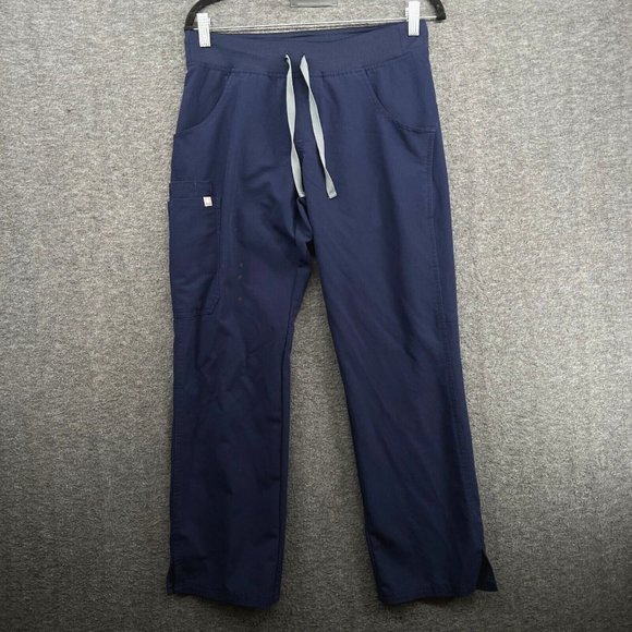 Figs Pants - Figs Scrub Pants Womens Small Petite Blue High Waisted 2.0 Yoga Waistband